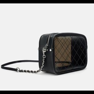 ZARA black PVC bag w/chain crossbody bag